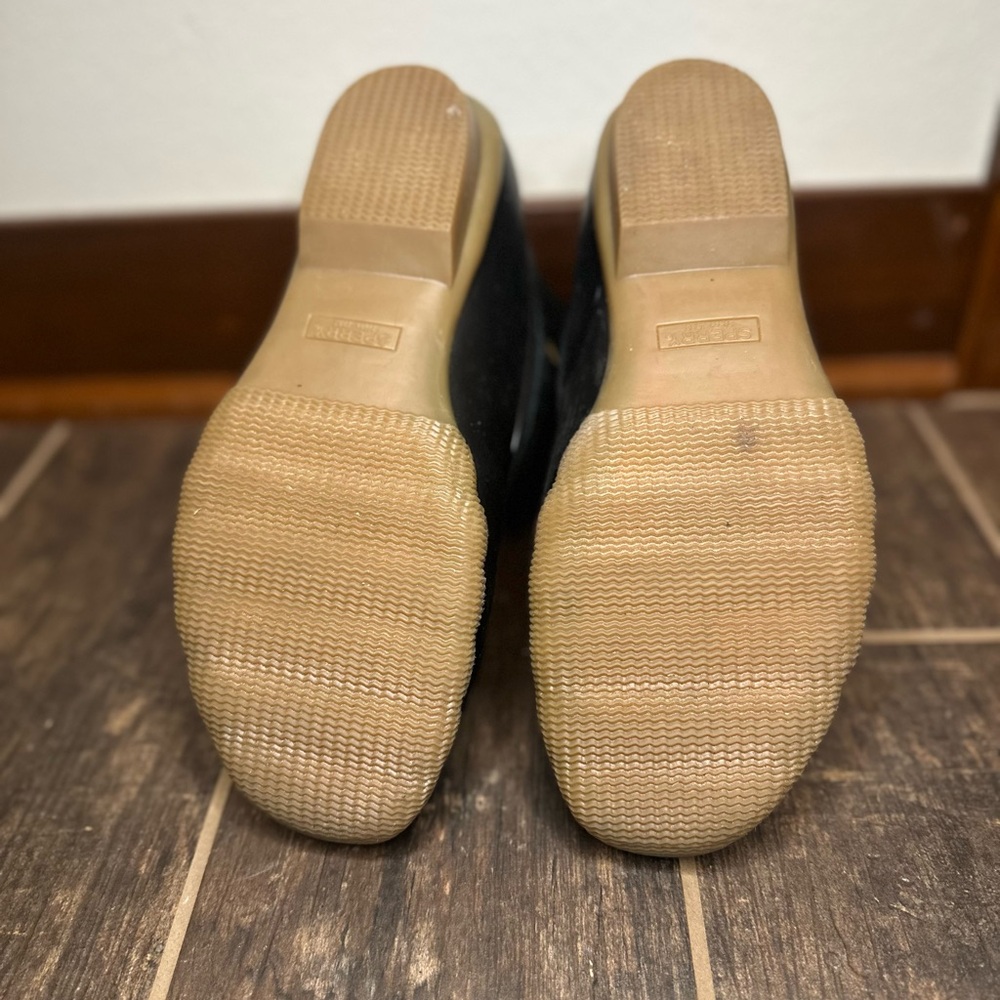 Sperry Saltwater Black Cheetah Print Duck Boots - Picture 2 of 8